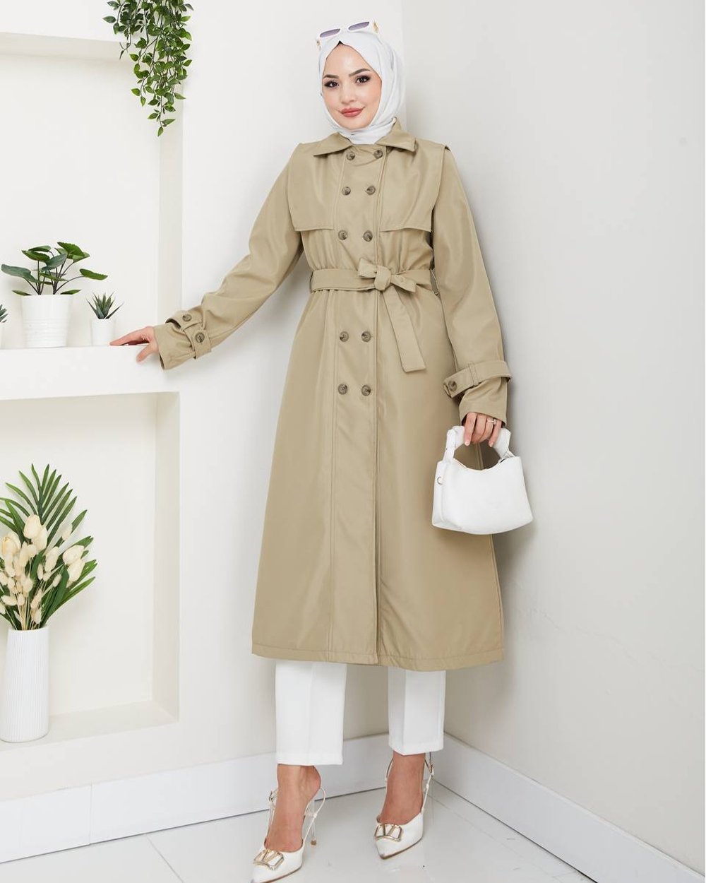 Manteau Tranche Impermeable Double Buttons