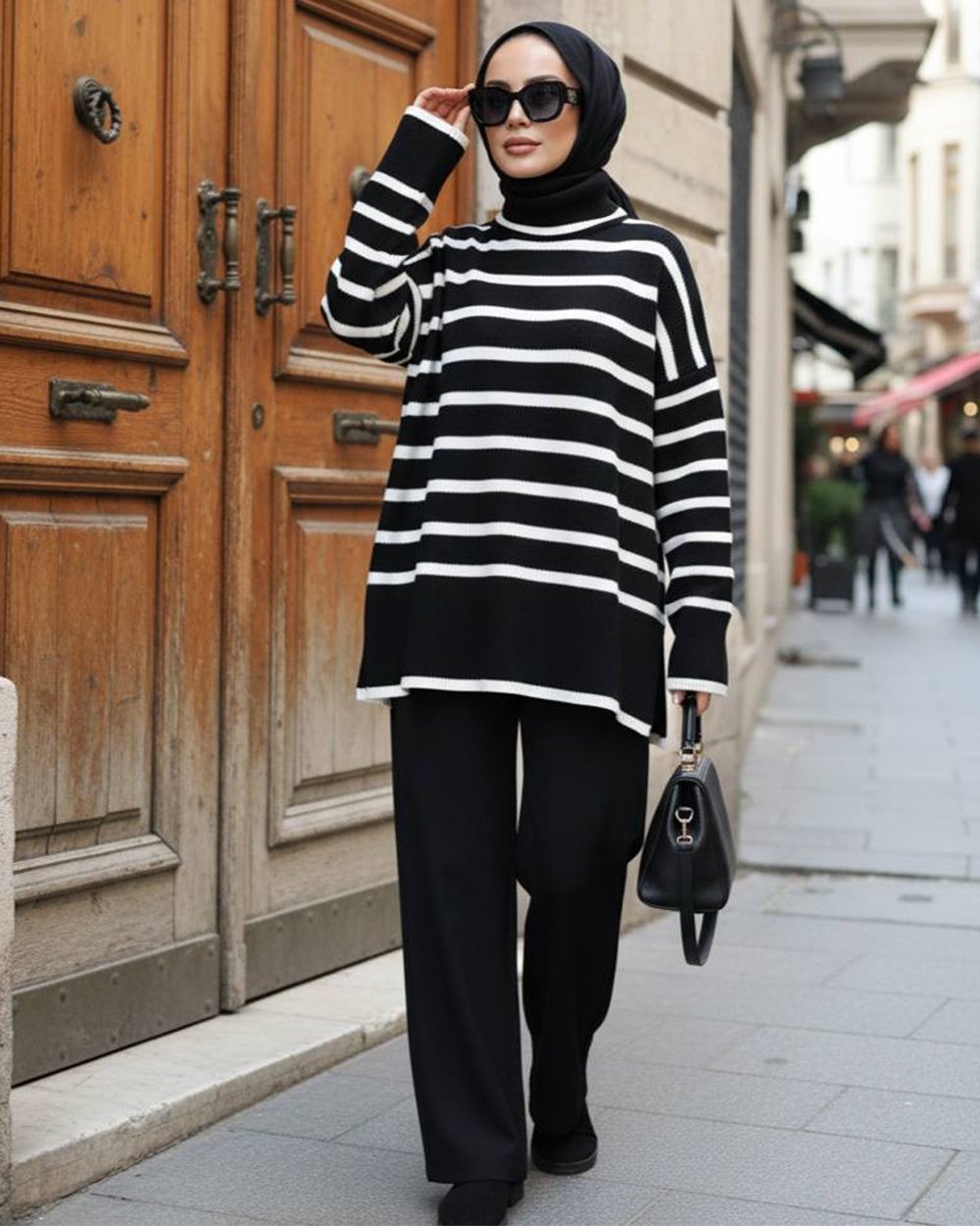 Pull Long Large A Rayures