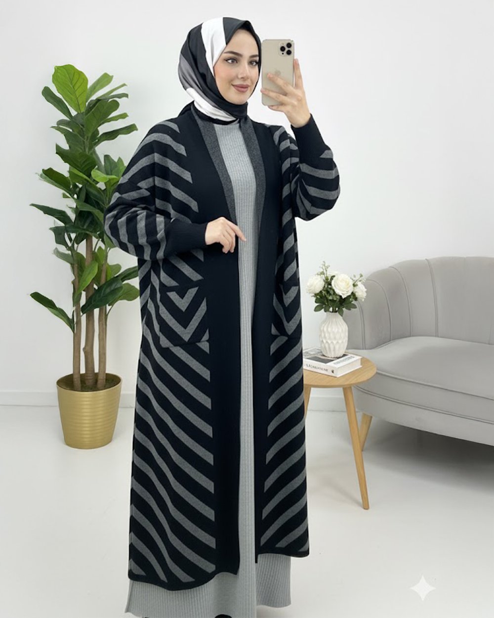 Ensemble Cardigant Long et Robe