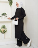 Ensemble  Liquette longue et Pantalon Large En Laine