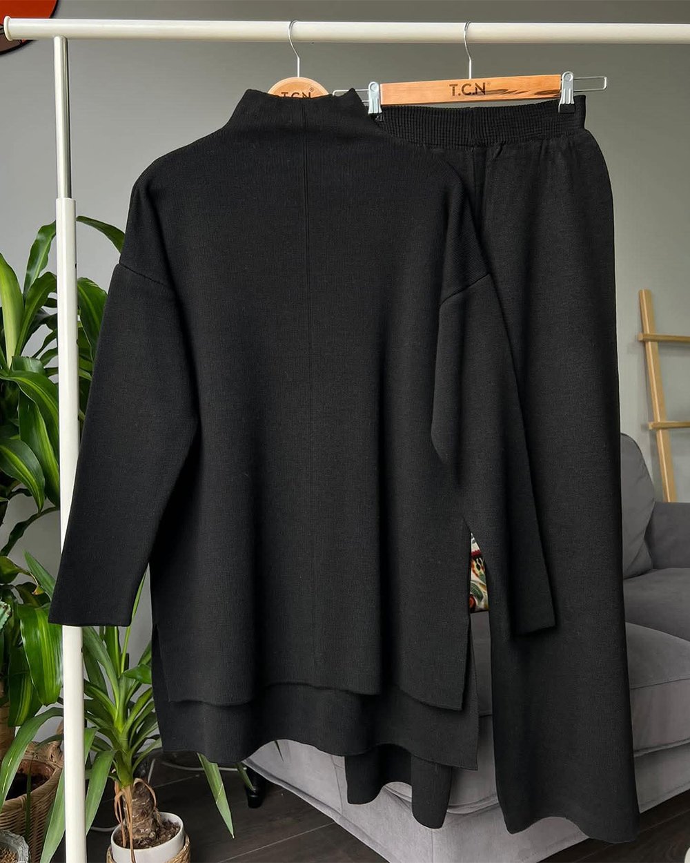 Ensemble Liquette et Pantalon Large En Laine