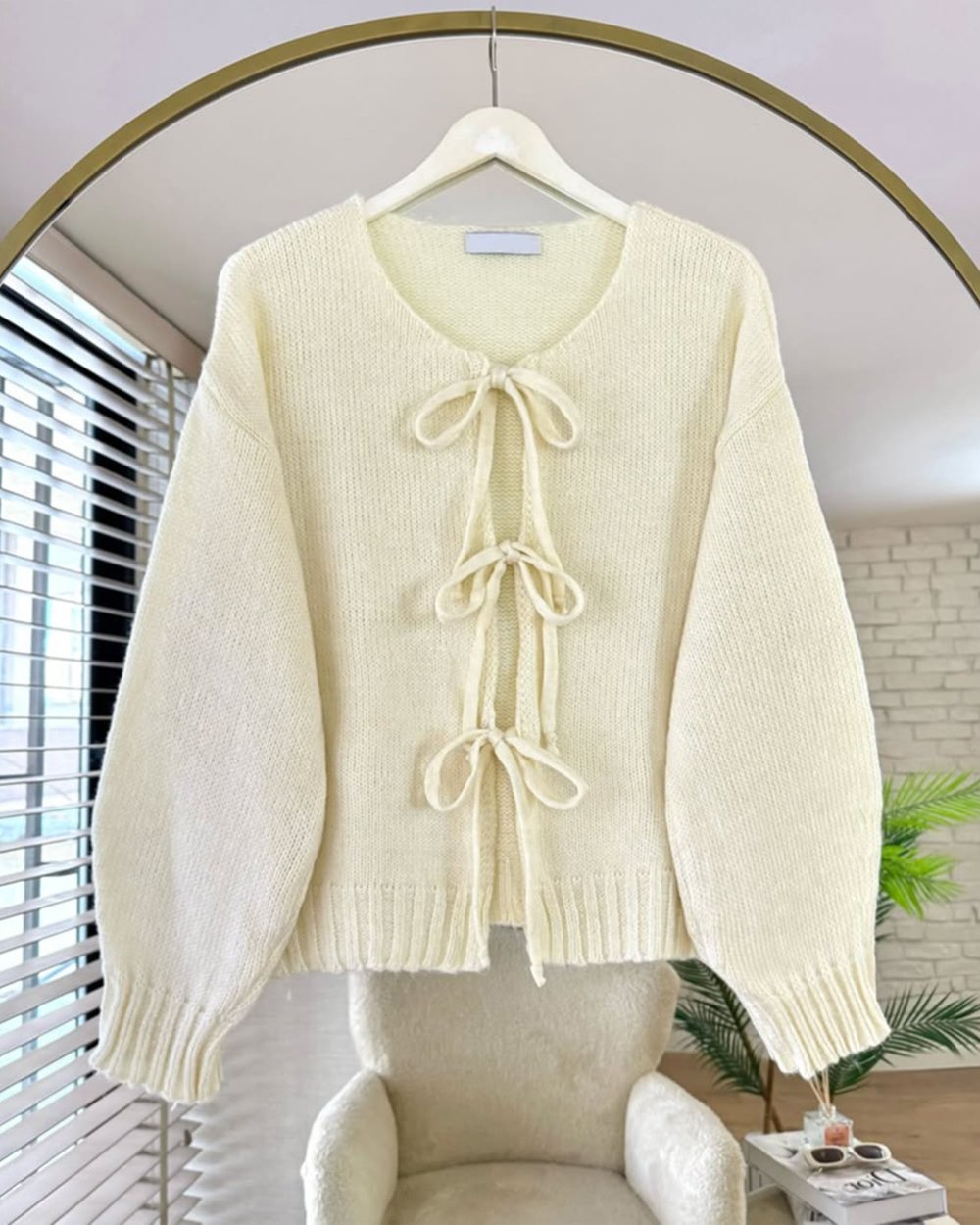 Cardigan Coupé a à Nœud