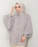 Chemise
  a manches bouffantes a rayures