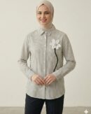 Chemise  a rayures avec motif fleur